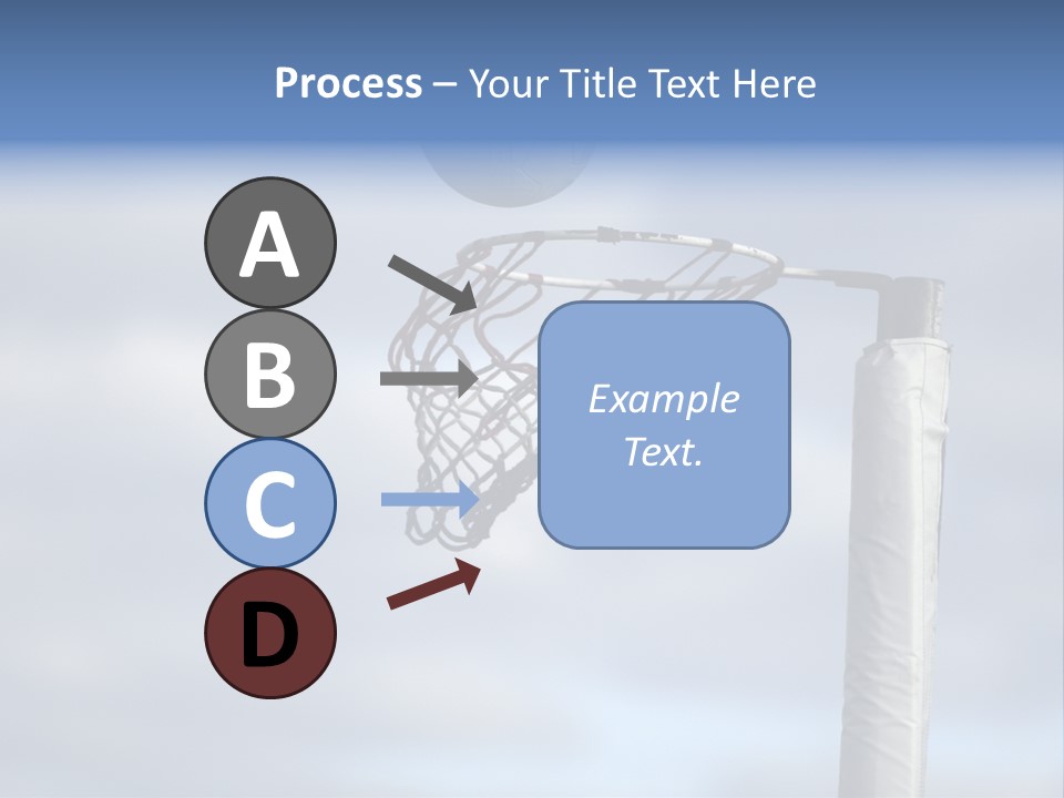 Netball About To Go Into The Goal PowerPoint Template