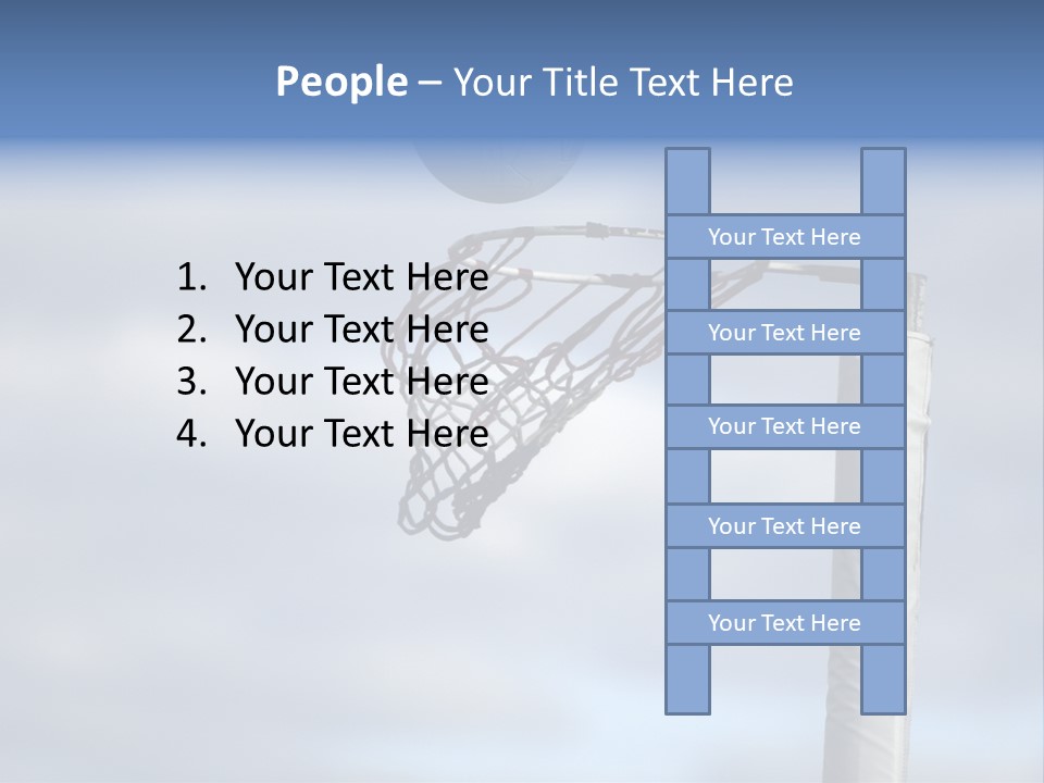 Netball About To Go Into The Goal PowerPoint Template