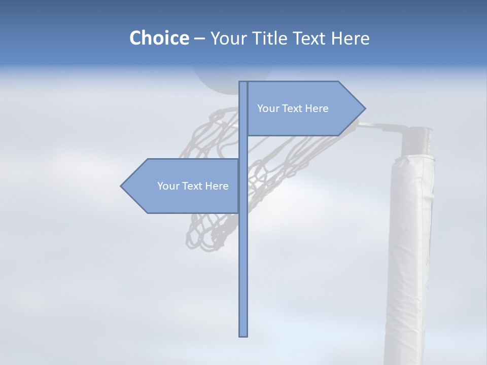 Netball About To Go Into The Goal PowerPoint Template