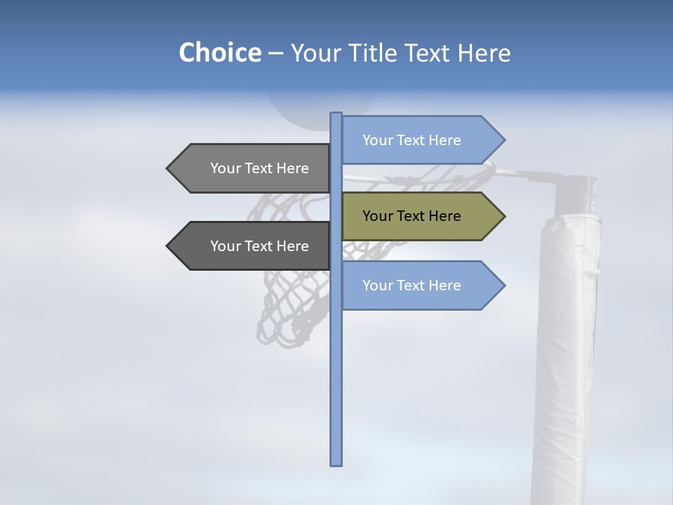 Netball About To Go Into The Goal PowerPoint Template