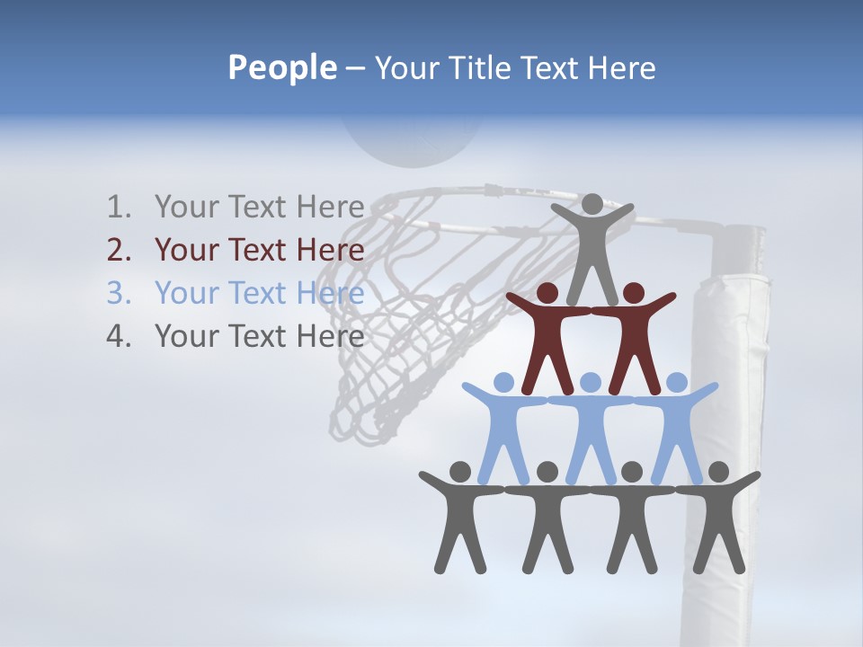 Netball About To Go Into The Goal PowerPoint Template