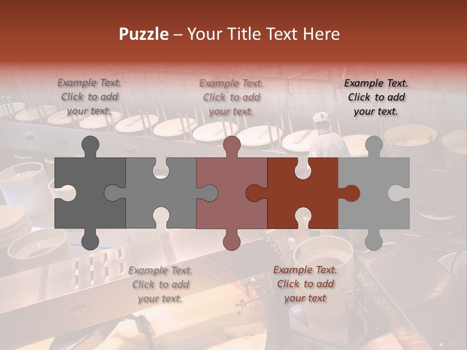 A Dairy Plant In Switzerland Processing Fresh Milk Into Cheese. PowerPoint Template