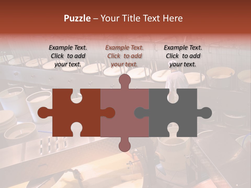 A Dairy Plant In Switzerland Processing Fresh Milk Into Cheese. PowerPoint Template