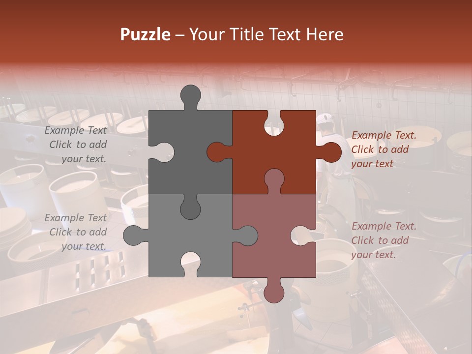 A Dairy Plant In Switzerland Processing Fresh Milk Into Cheese. PowerPoint Template