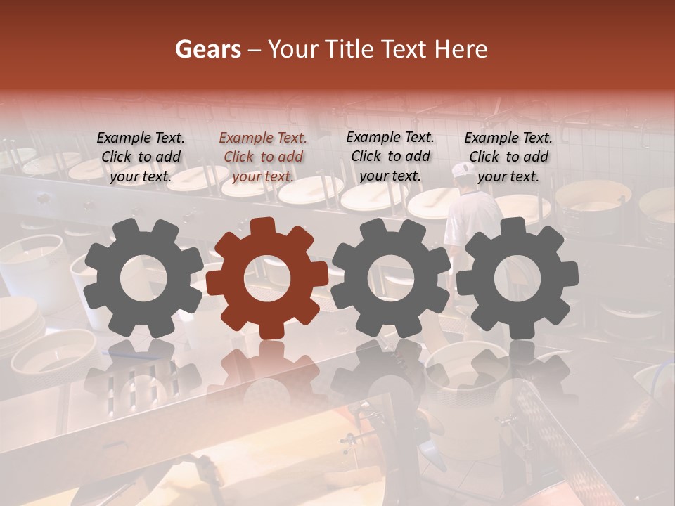 A Dairy Plant In Switzerland Processing Fresh Milk Into Cheese. PowerPoint Template