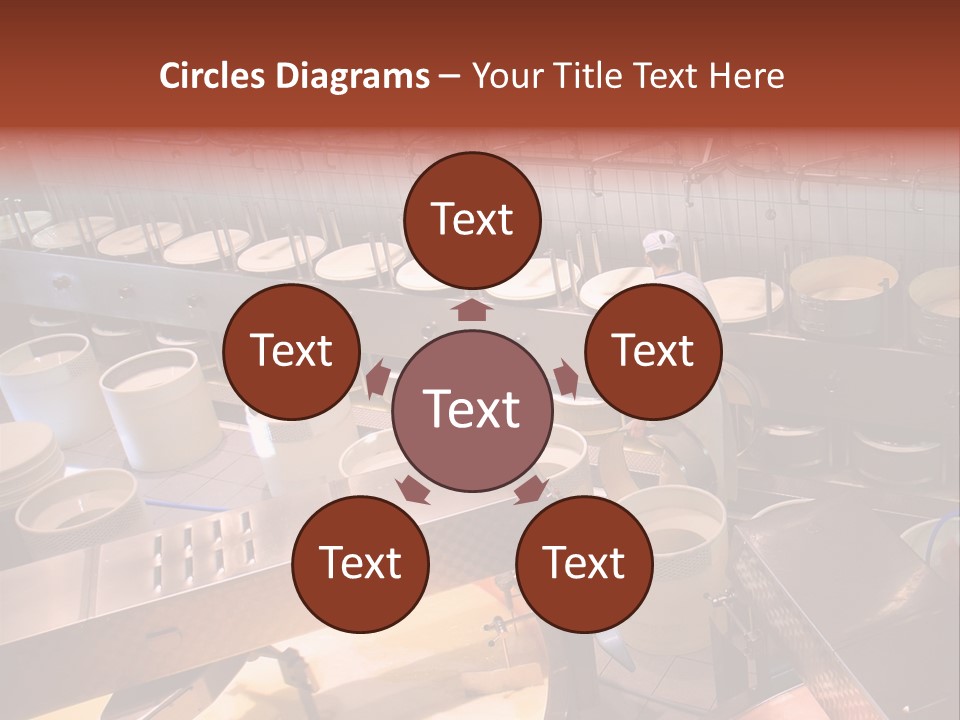 A Dairy Plant In Switzerland Processing Fresh Milk Into Cheese. PowerPoint Template