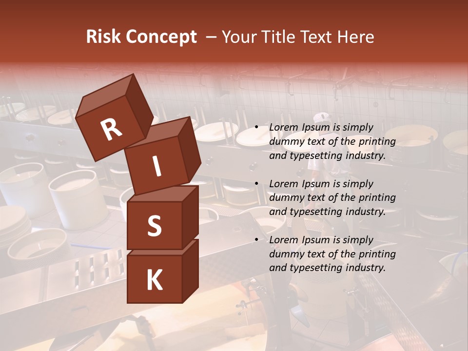 A Dairy Plant In Switzerland Processing Fresh Milk Into Cheese. PowerPoint Template