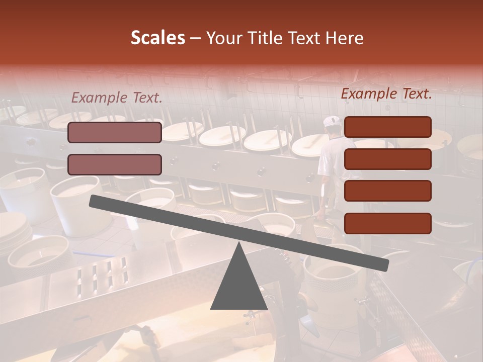 A Dairy Plant In Switzerland Processing Fresh Milk Into Cheese. PowerPoint Template
