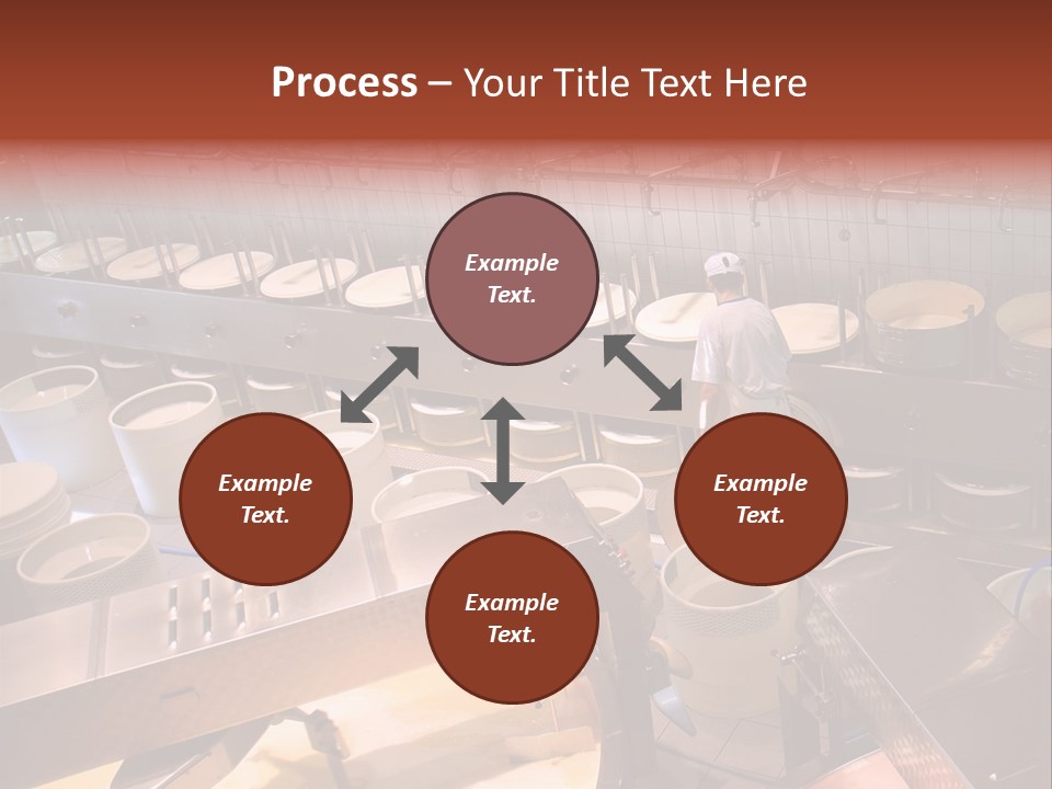 A Dairy Plant In Switzerland Processing Fresh Milk Into Cheese. PowerPoint Template