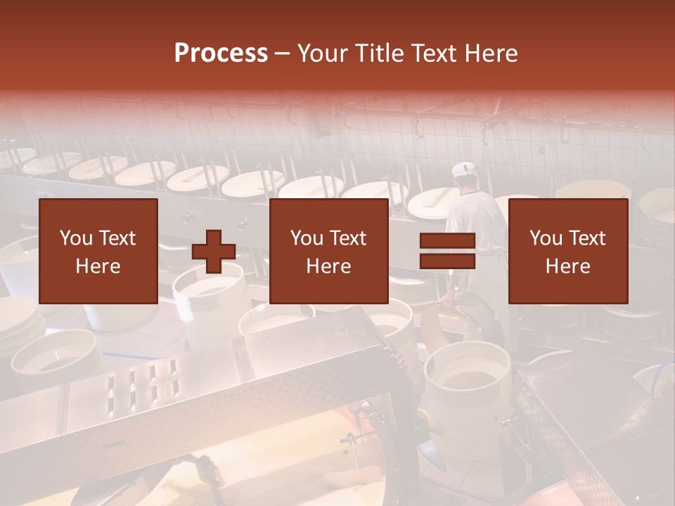 A Dairy Plant In Switzerland Processing Fresh Milk Into Cheese. PowerPoint Template