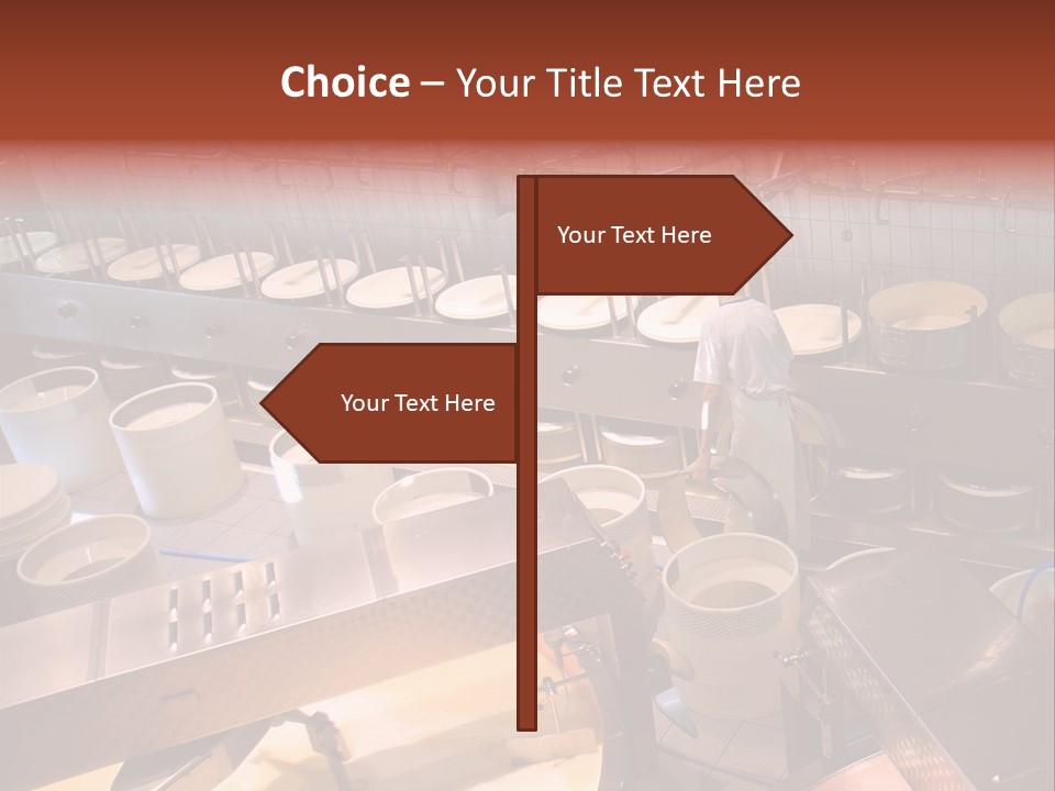 A Dairy Plant In Switzerland Processing Fresh Milk Into Cheese. PowerPoint Template