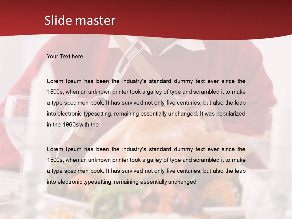 Senior Man Excitedly Getting Ready To Carve The Turkey PowerPoint Template