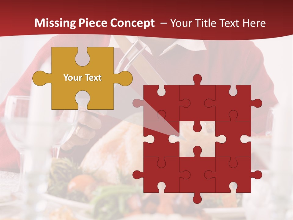 Senior Man Excitedly Getting Ready To Carve The Turkey PowerPoint Template