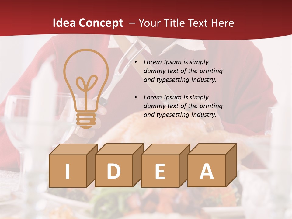 Senior Man Excitedly Getting Ready To Carve The Turkey PowerPoint Template