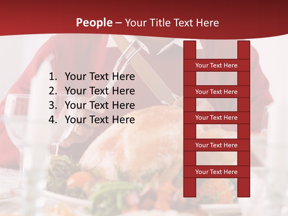 Senior Man Excitedly Getting Ready To Carve The Turkey PowerPoint Template