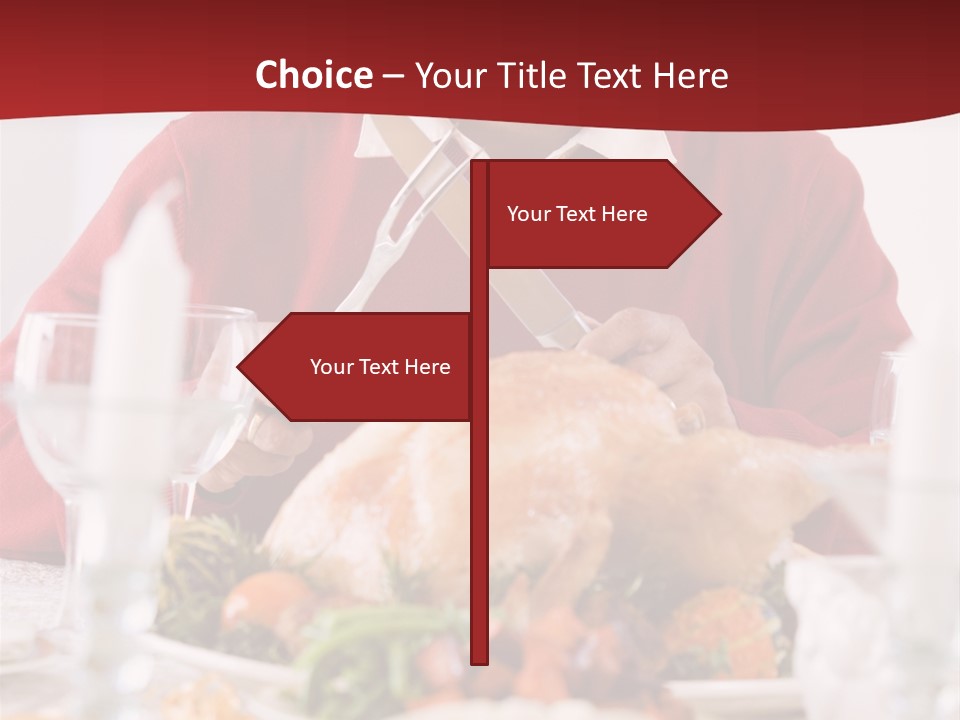 Senior Man Excitedly Getting Ready To Carve The Turkey PowerPoint Template