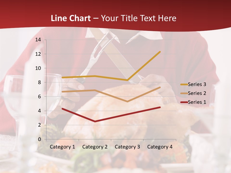 Senior Man Excitedly Getting Ready To Carve The Turkey PowerPoint Template