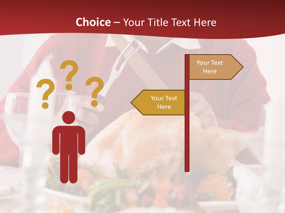 Senior Man Excitedly Getting Ready To Carve The Turkey PowerPoint Template