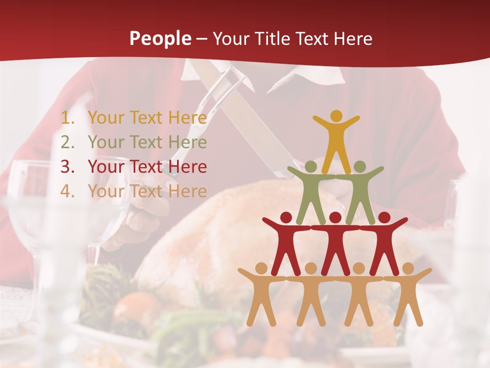 Senior Man Excitedly Getting Ready To Carve The Turkey PowerPoint Template