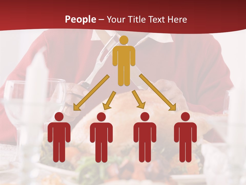 Senior Man Excitedly Getting Ready To Carve The Turkey PowerPoint Template