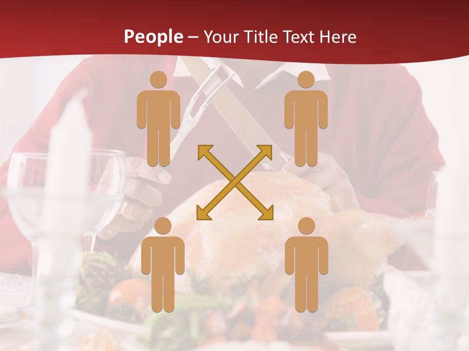 Senior Man Excitedly Getting Ready To Carve The Turkey PowerPoint Template