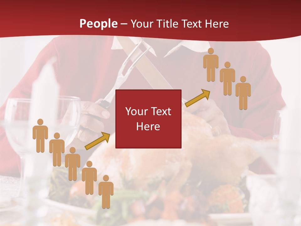 Senior Man Excitedly Getting Ready To Carve The Turkey PowerPoint Template