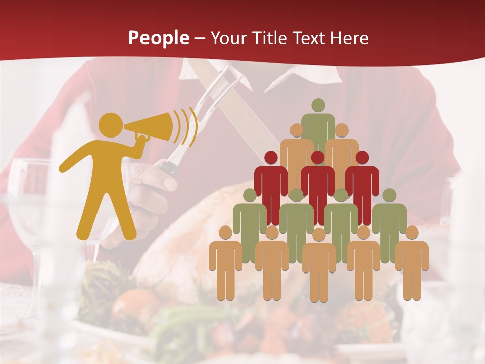 Senior Man Excitedly Getting Ready To Carve The Turkey PowerPoint Template