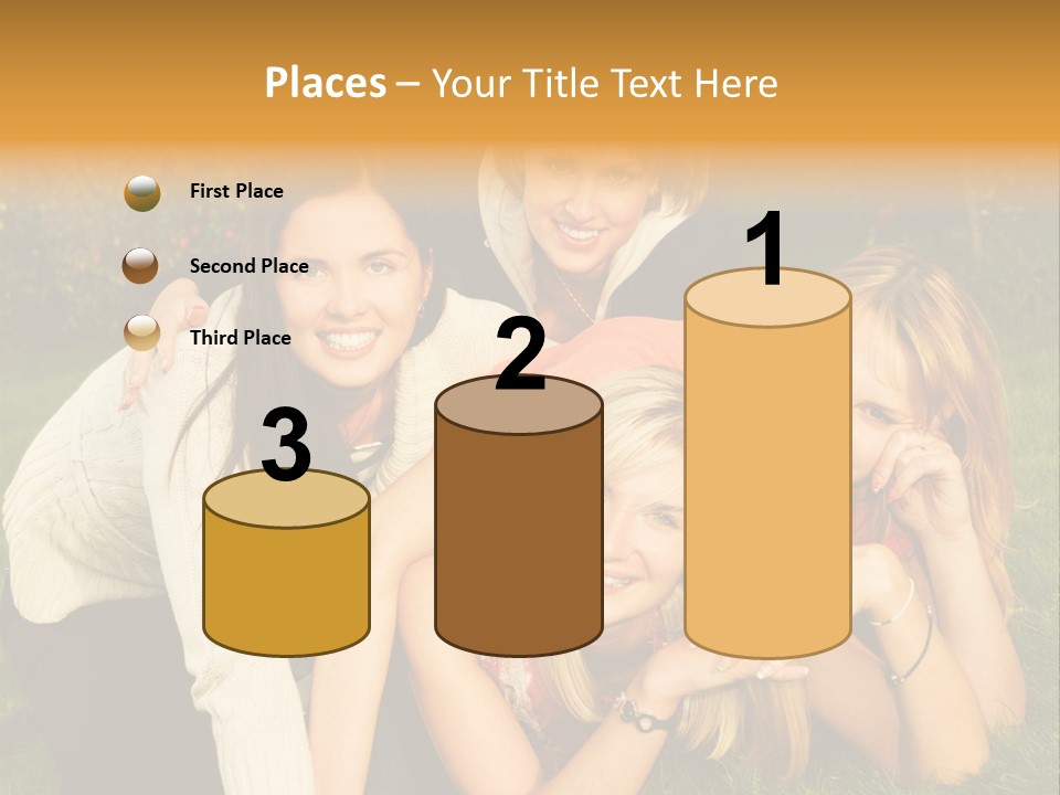 Group Of Happy Friends Having Fun Outdoors PowerPoint Template