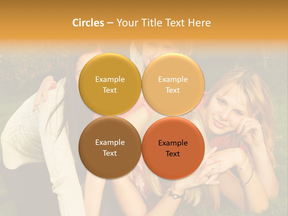 Group Of Happy Friends Having Fun Outdoors PowerPoint Template