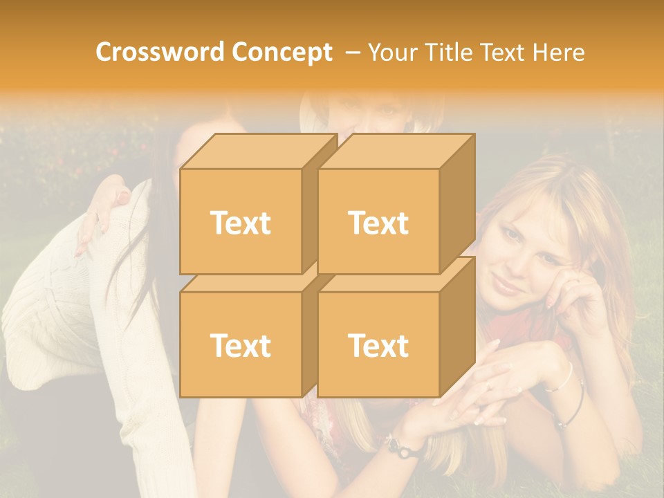 Group Of Happy Friends Having Fun Outdoors PowerPoint Template