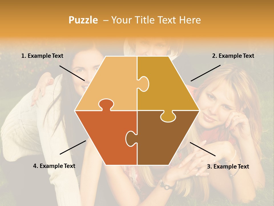 Group Of Happy Friends Having Fun Outdoors PowerPoint Template