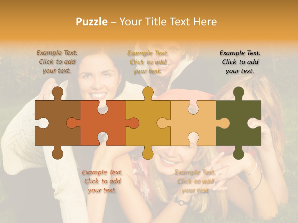 Group Of Happy Friends Having Fun Outdoors PowerPoint Template