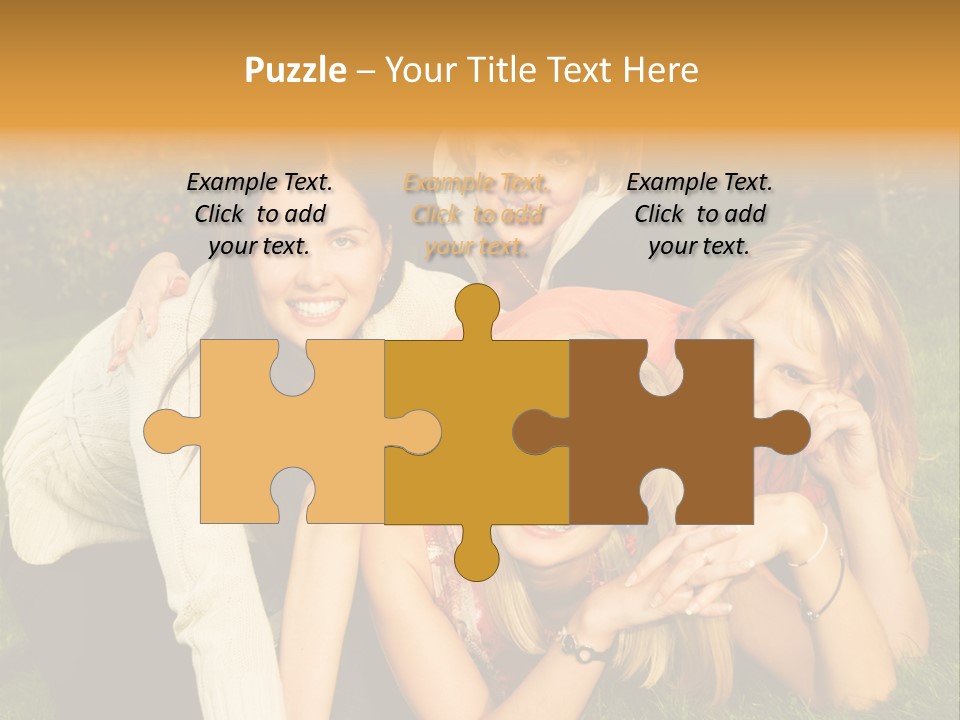 Group Of Happy Friends Having Fun Outdoors PowerPoint Template