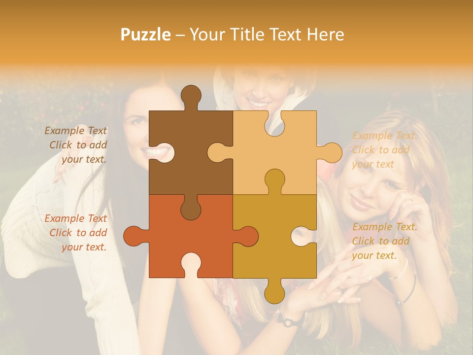 Group Of Happy Friends Having Fun Outdoors PowerPoint Template