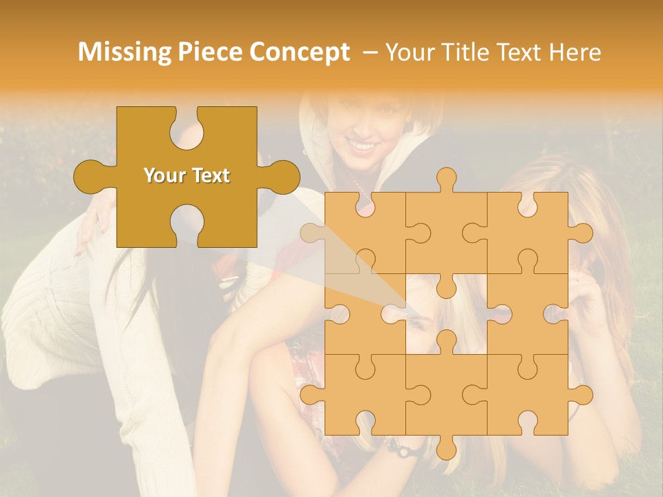 Group Of Happy Friends Having Fun Outdoors PowerPoint Template