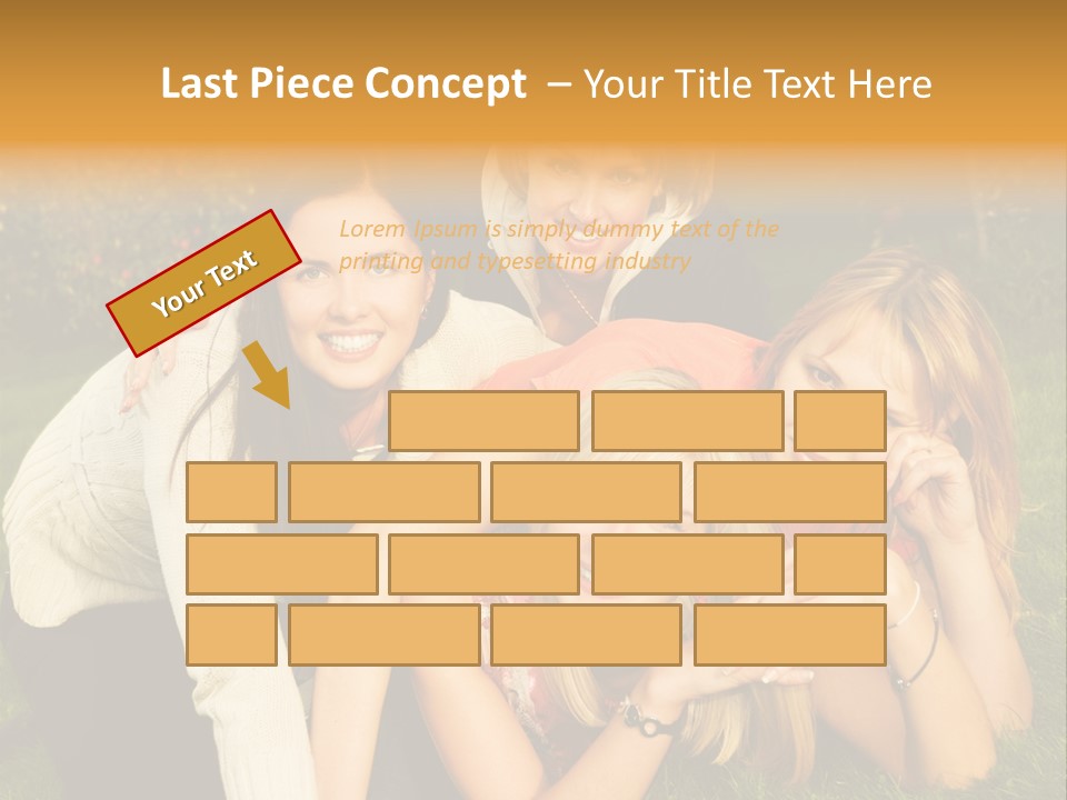 Group Of Happy Friends Having Fun Outdoors PowerPoint Template