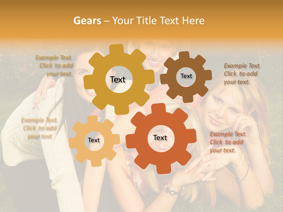 Group Of Happy Friends Having Fun Outdoors PowerPoint Template