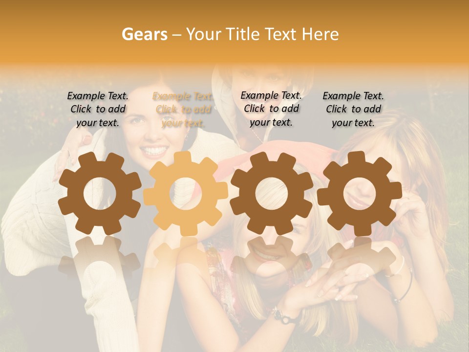 Group Of Happy Friends Having Fun Outdoors PowerPoint Template