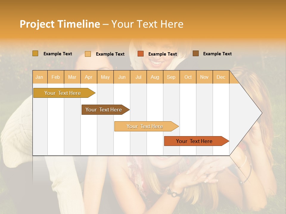 Group Of Happy Friends Having Fun Outdoors PowerPoint Template