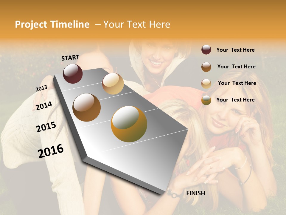 Group Of Happy Friends Having Fun Outdoors PowerPoint Template