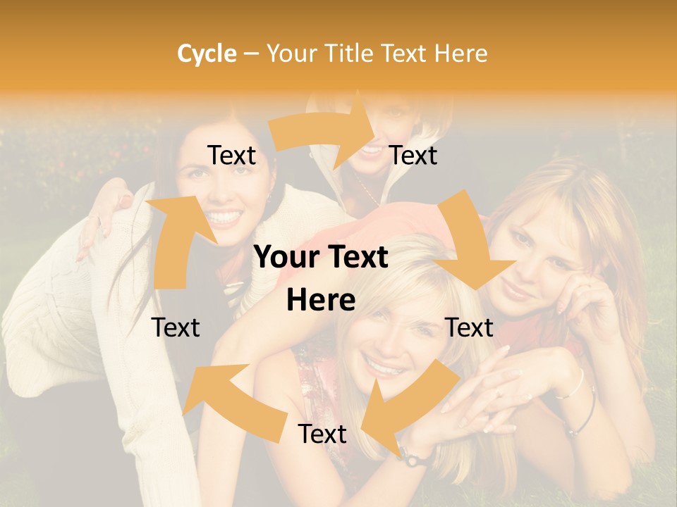 Group Of Happy Friends Having Fun Outdoors PowerPoint Template
