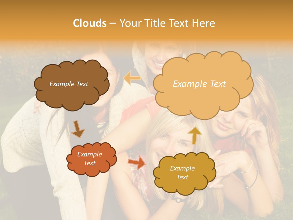 Group Of Happy Friends Having Fun Outdoors PowerPoint Template