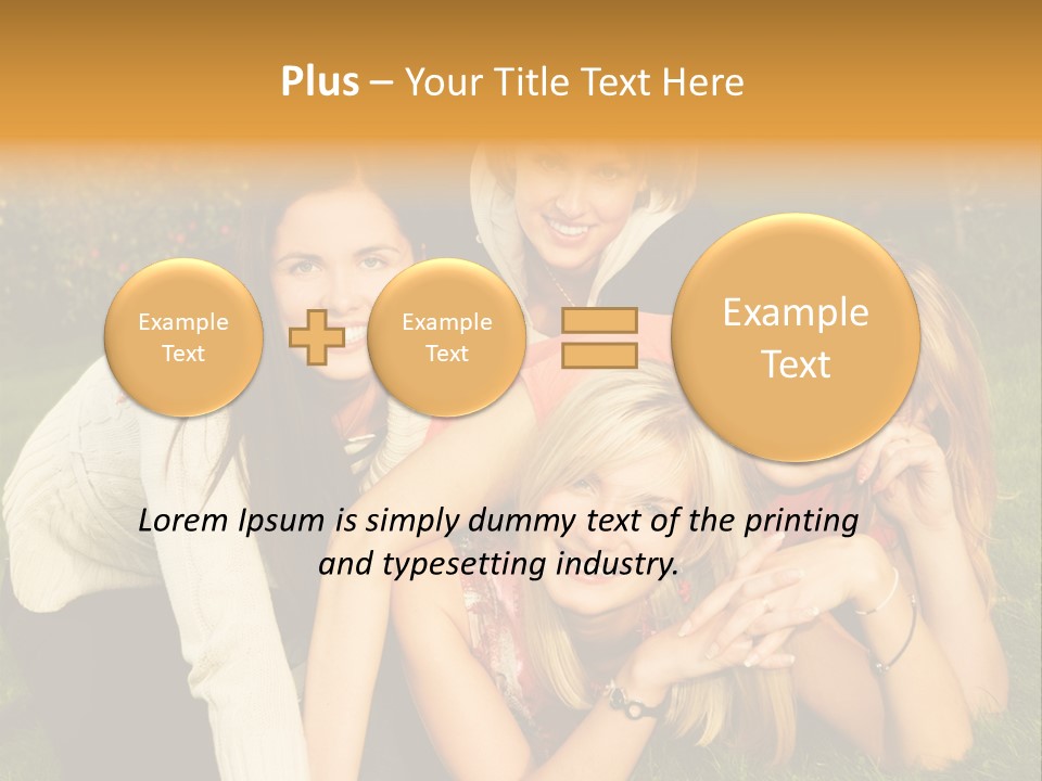 Group Of Happy Friends Having Fun Outdoors PowerPoint Template