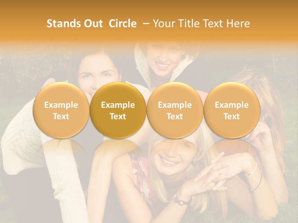 Group Of Happy Friends Having Fun Outdoors PowerPoint Template