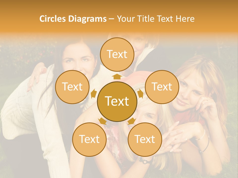 Group Of Happy Friends Having Fun Outdoors PowerPoint Template