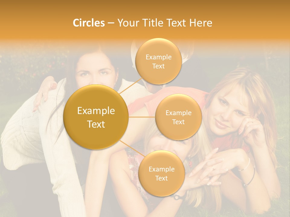 Group Of Happy Friends Having Fun Outdoors PowerPoint Template