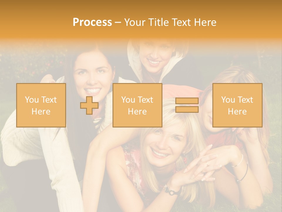 Group Of Happy Friends Having Fun Outdoors PowerPoint Template