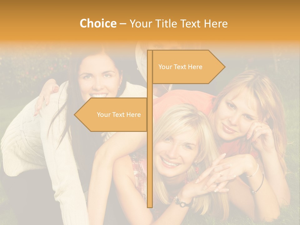 Group Of Happy Friends Having Fun Outdoors PowerPoint Template