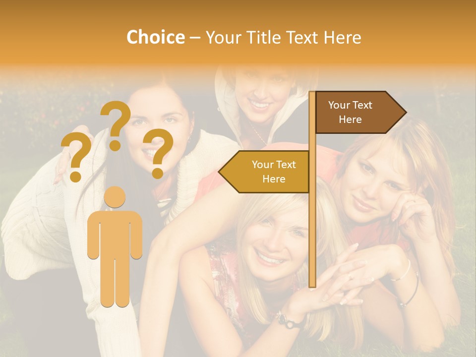 Group Of Happy Friends Having Fun Outdoors PowerPoint Template