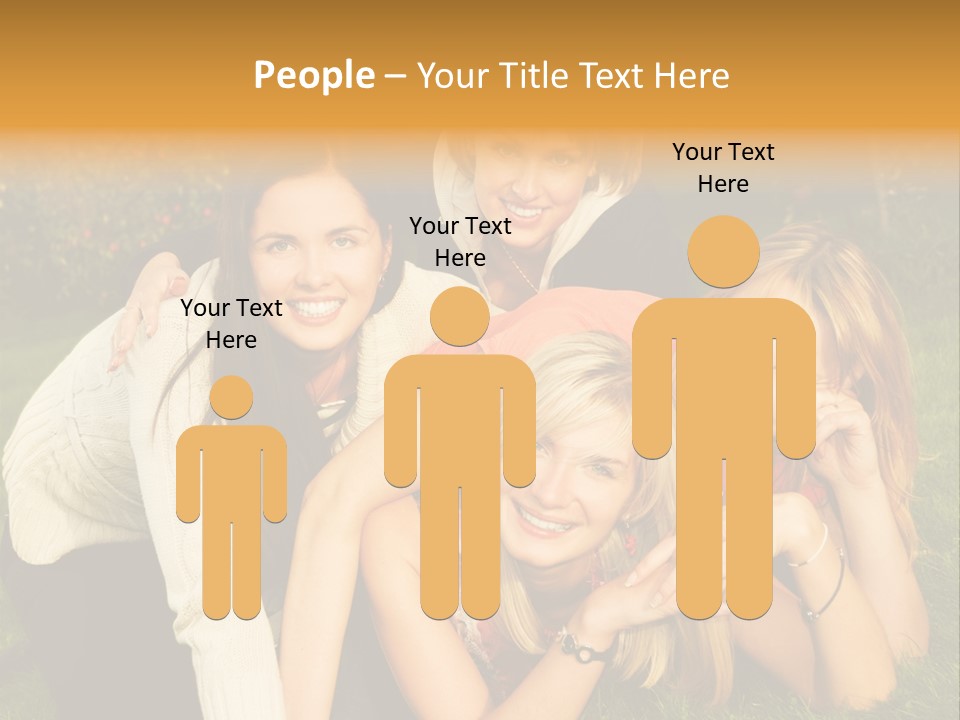 Group Of Happy Friends Having Fun Outdoors PowerPoint Template